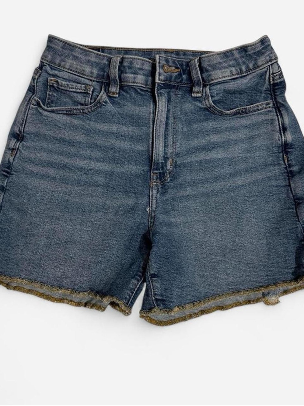American Eagle Outfitters Dark Blue High-Rise Jean Shorts